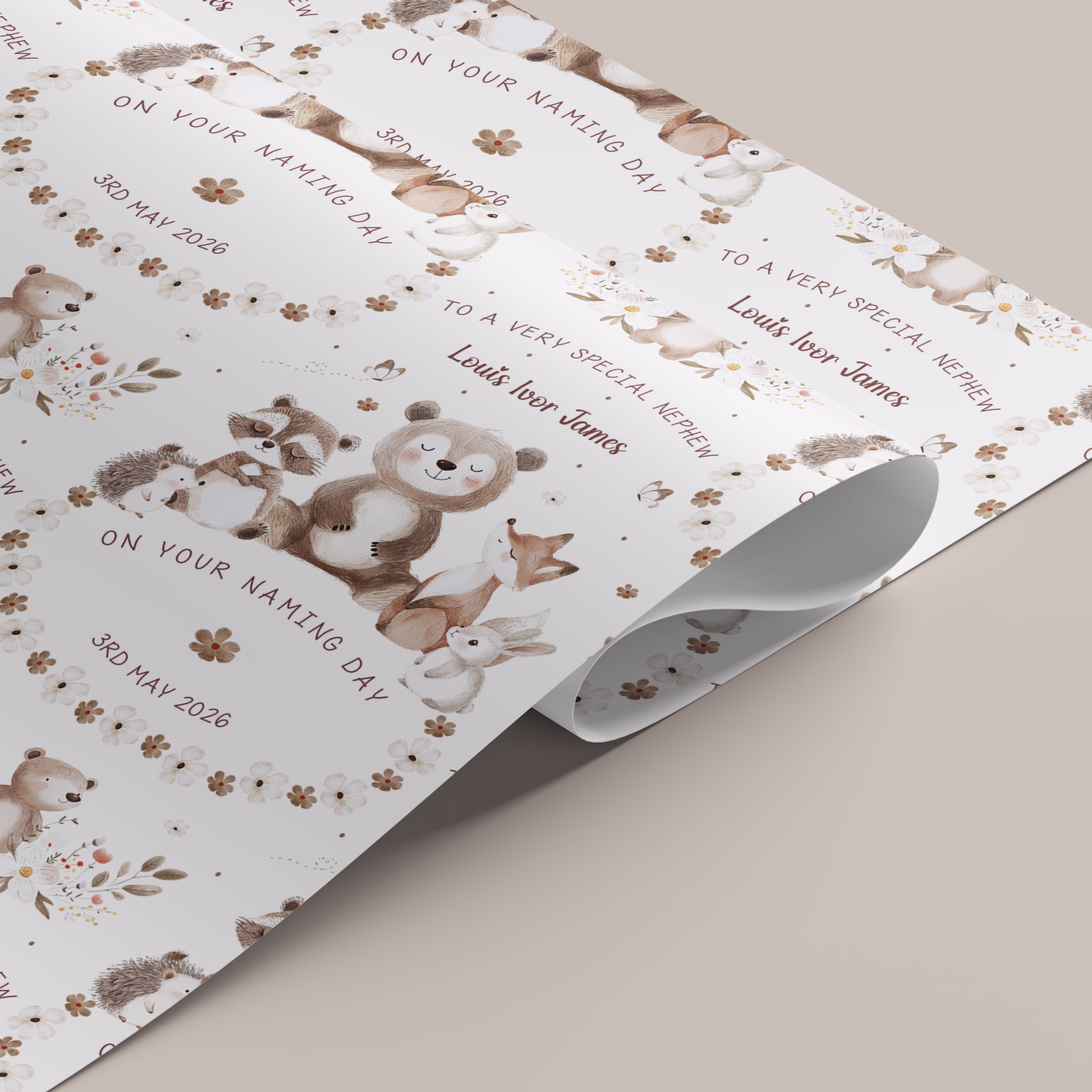 Naming Day Gift Wrapping Paper