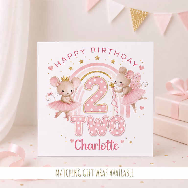 Girls 2nd Birthday Card – Personalise it!