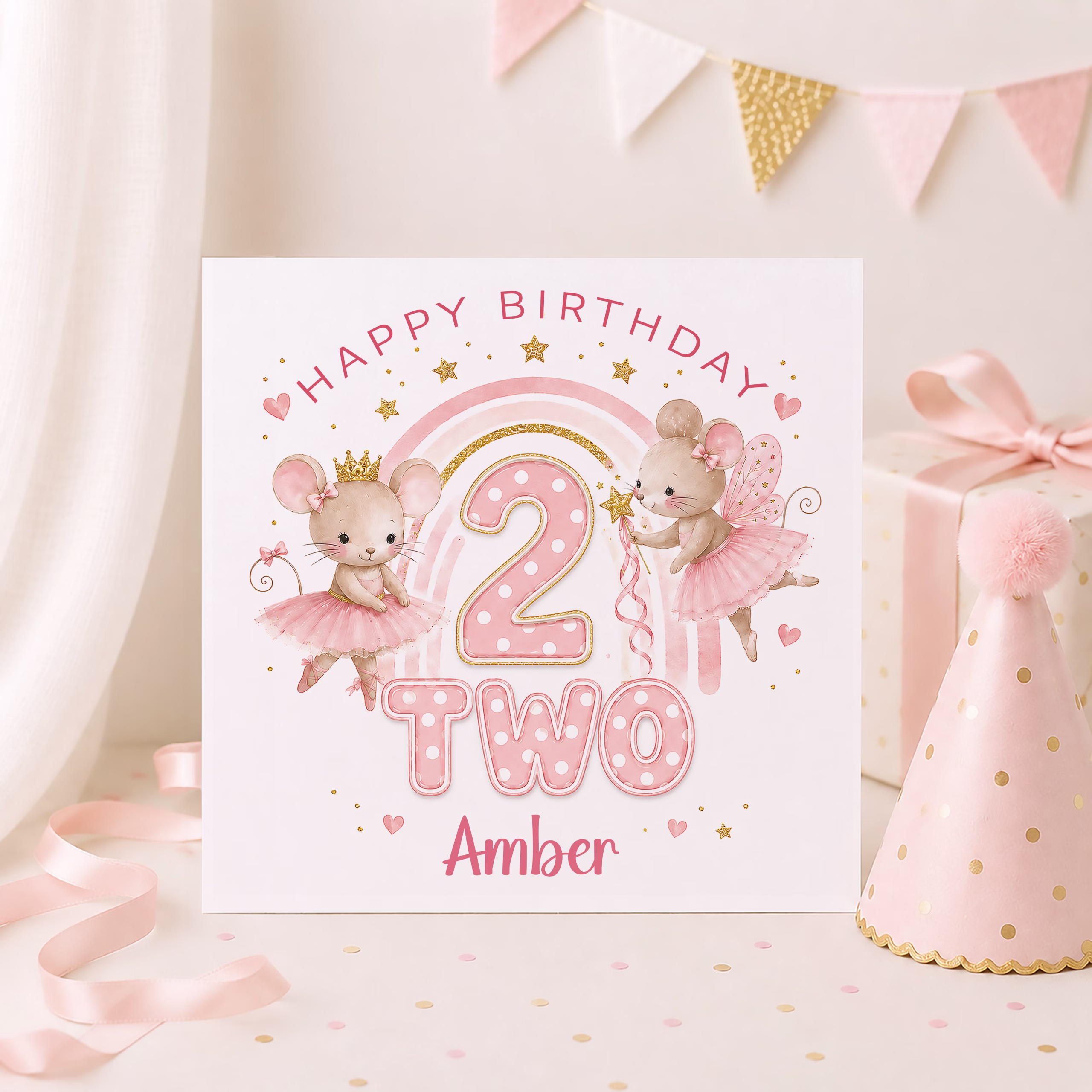 Girls 2nd Birthday Card