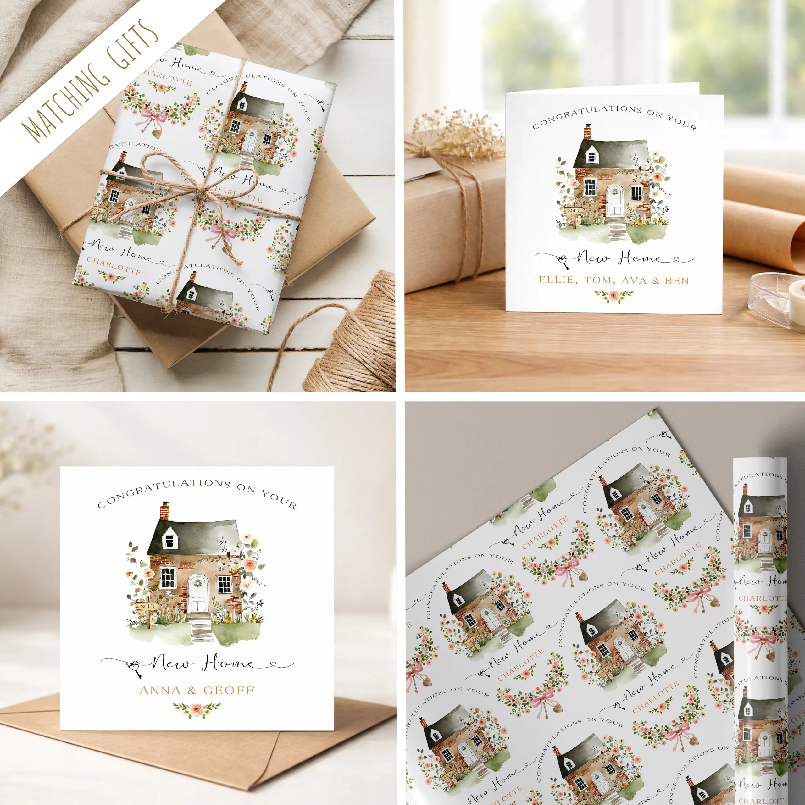 Personalised New Home Gift Wrapping Paper