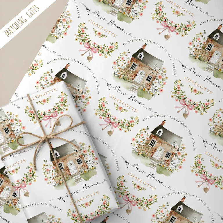 Personalised New Home Gift Wrapping Paper