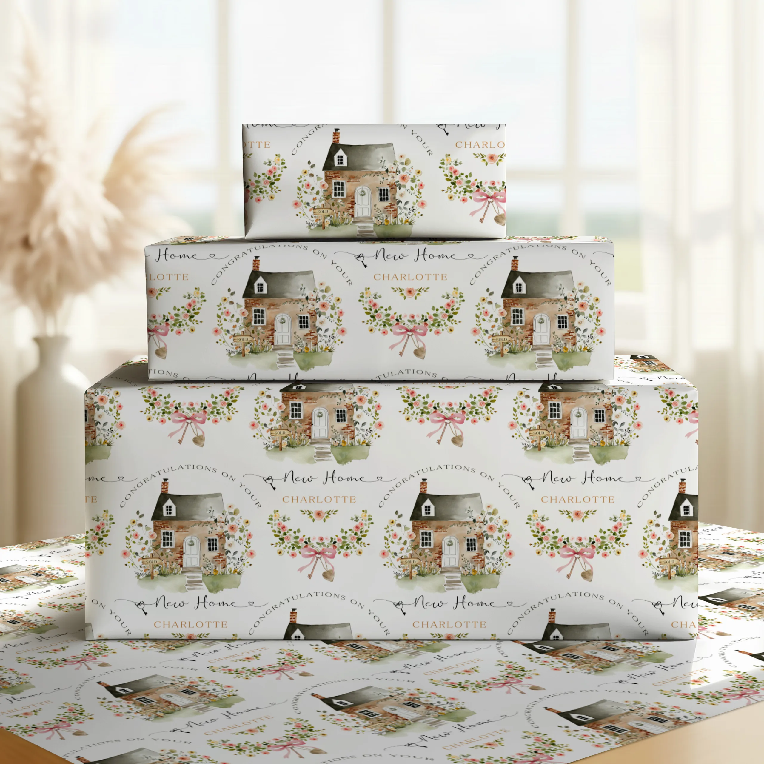 Personalised New Home Gift Wrapping Paper