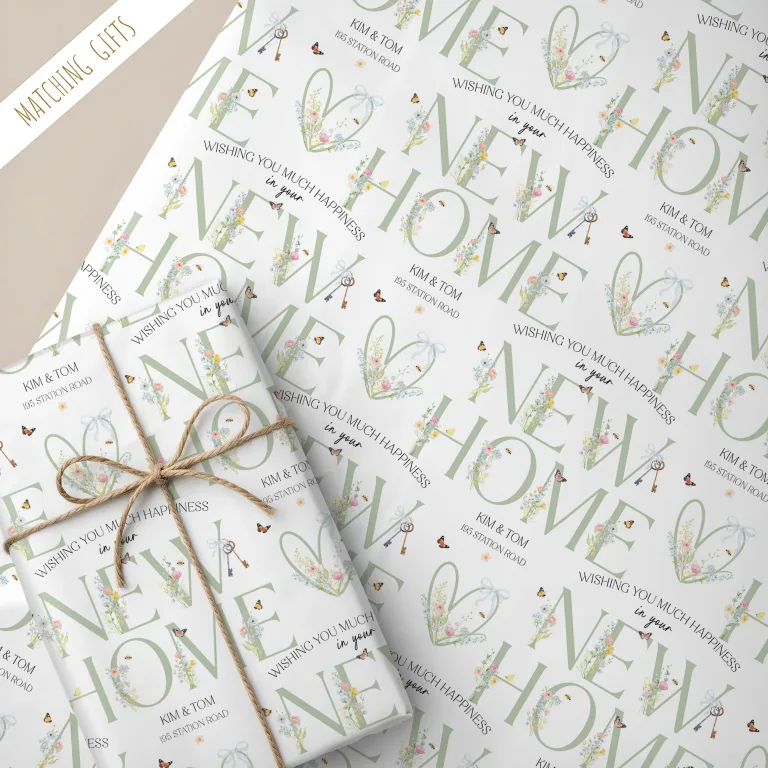Personalised New Home Gift Wrapping Paper