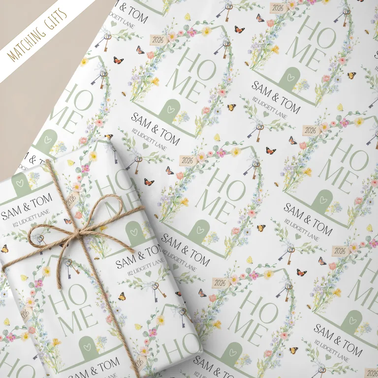 Personalised New Home Gift Wrapping Paper