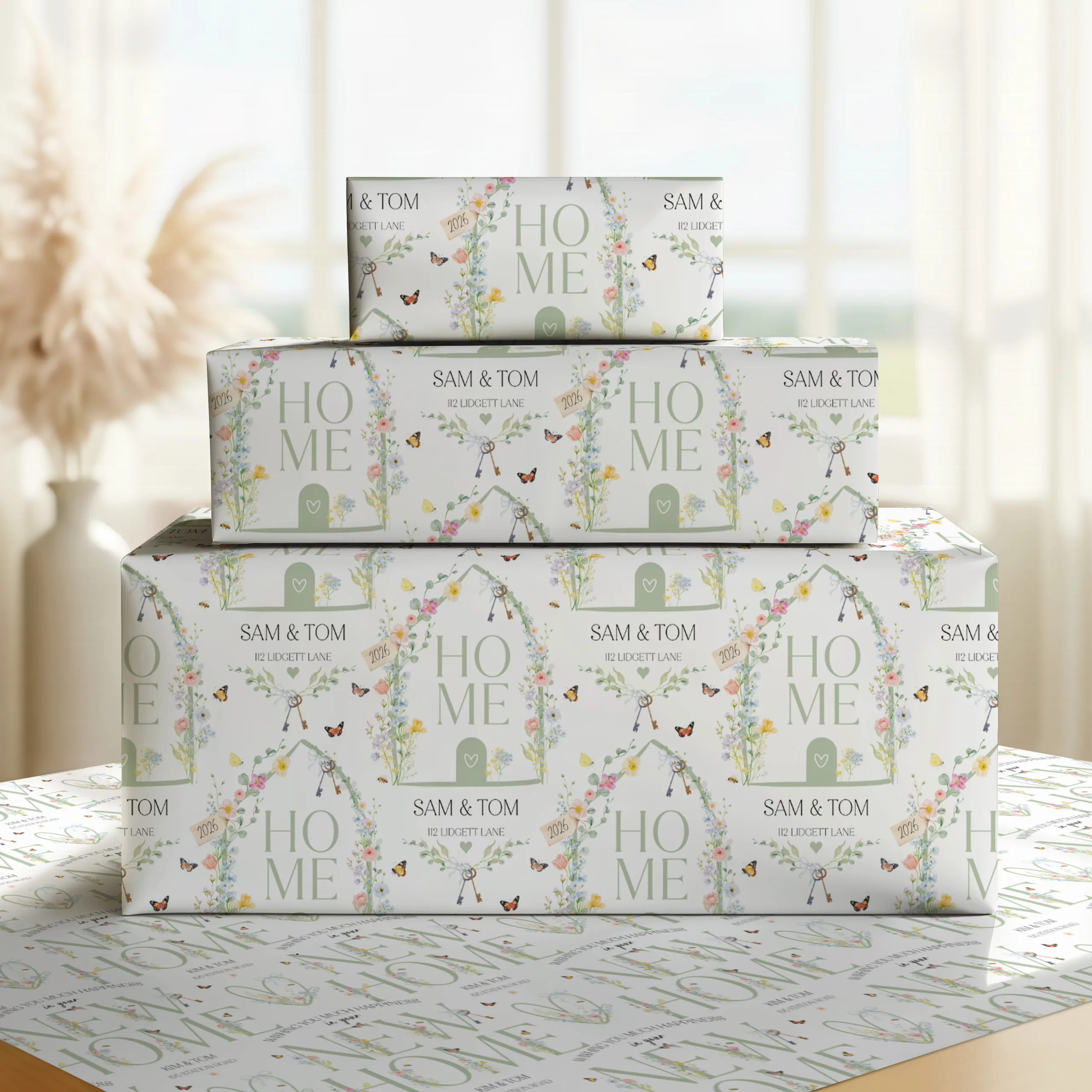 Personalised New Home Gift Wrapping Paper