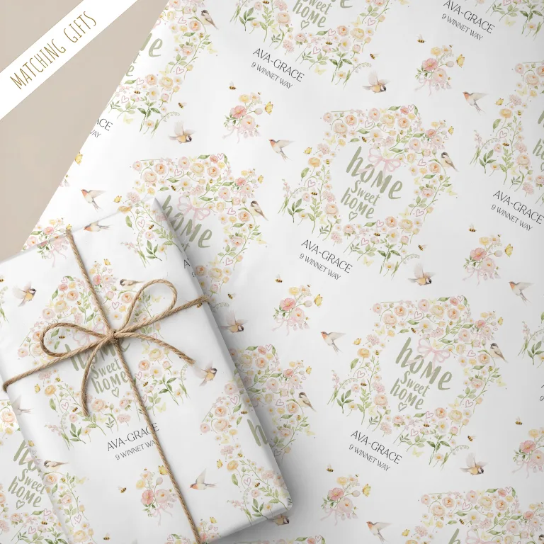 Personalised New Home Gift Wrapping Paper