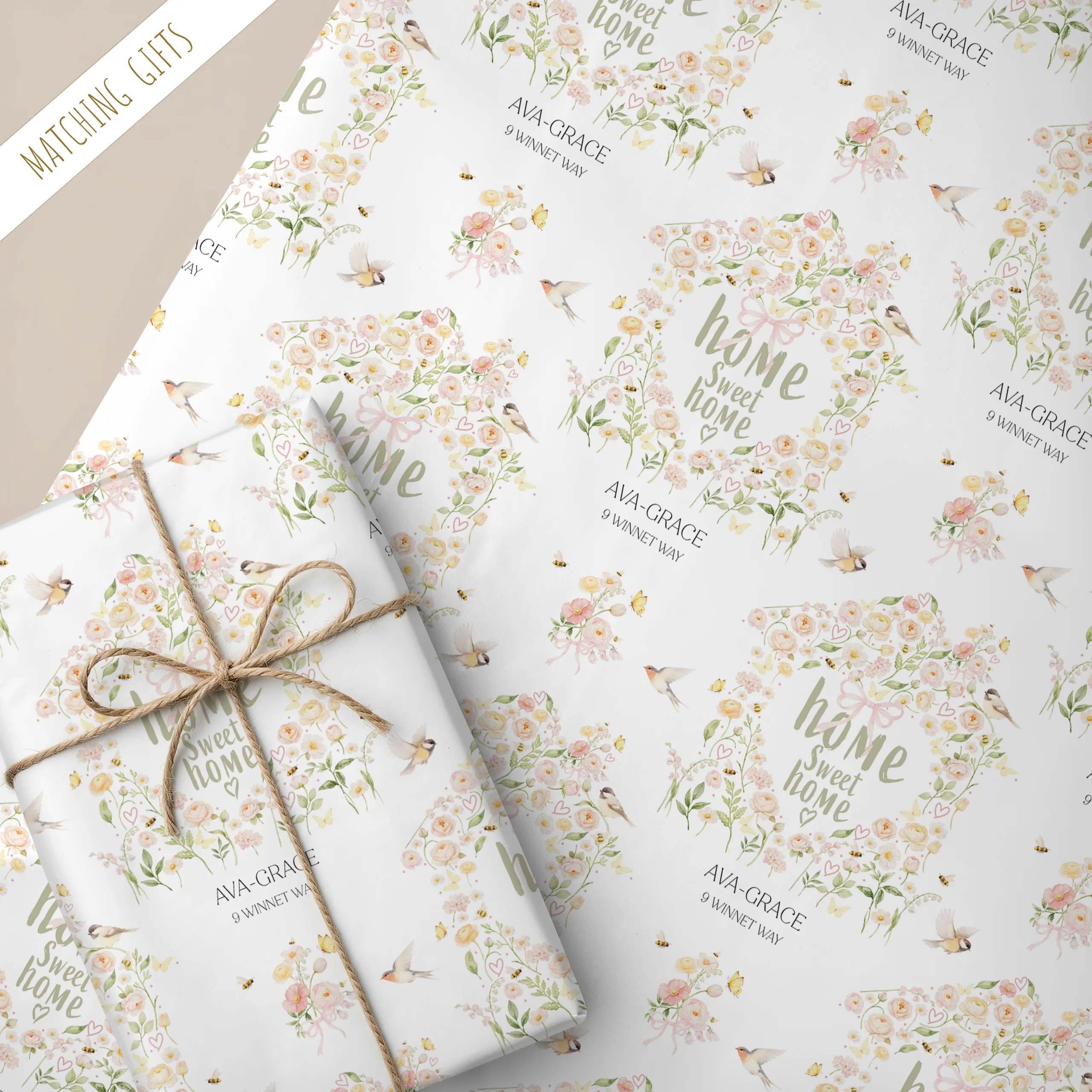 Personalised New Home Gift Wrapping Paper