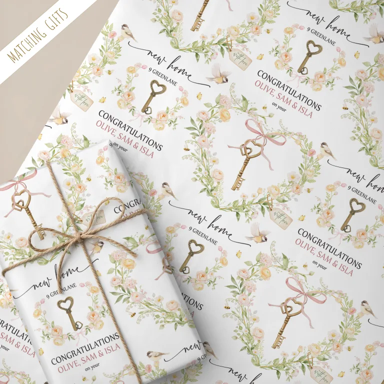 Personalised New Home Gift Wrapping Paper