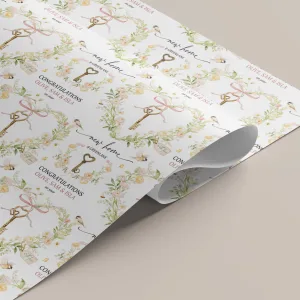Personalised New Home Gift Wrapping Paper