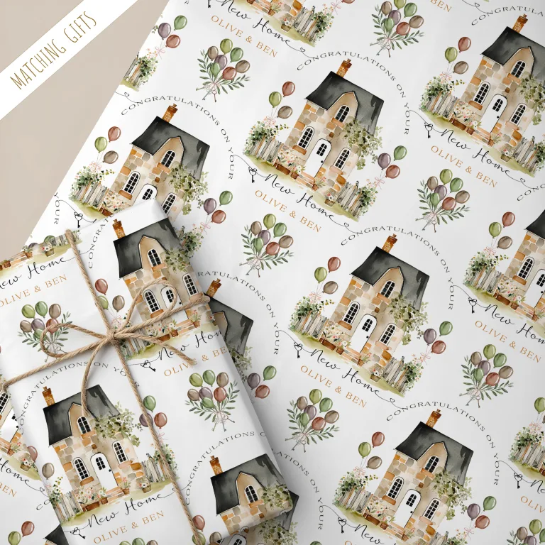 Personalised New Home Gift Wrapping Paper