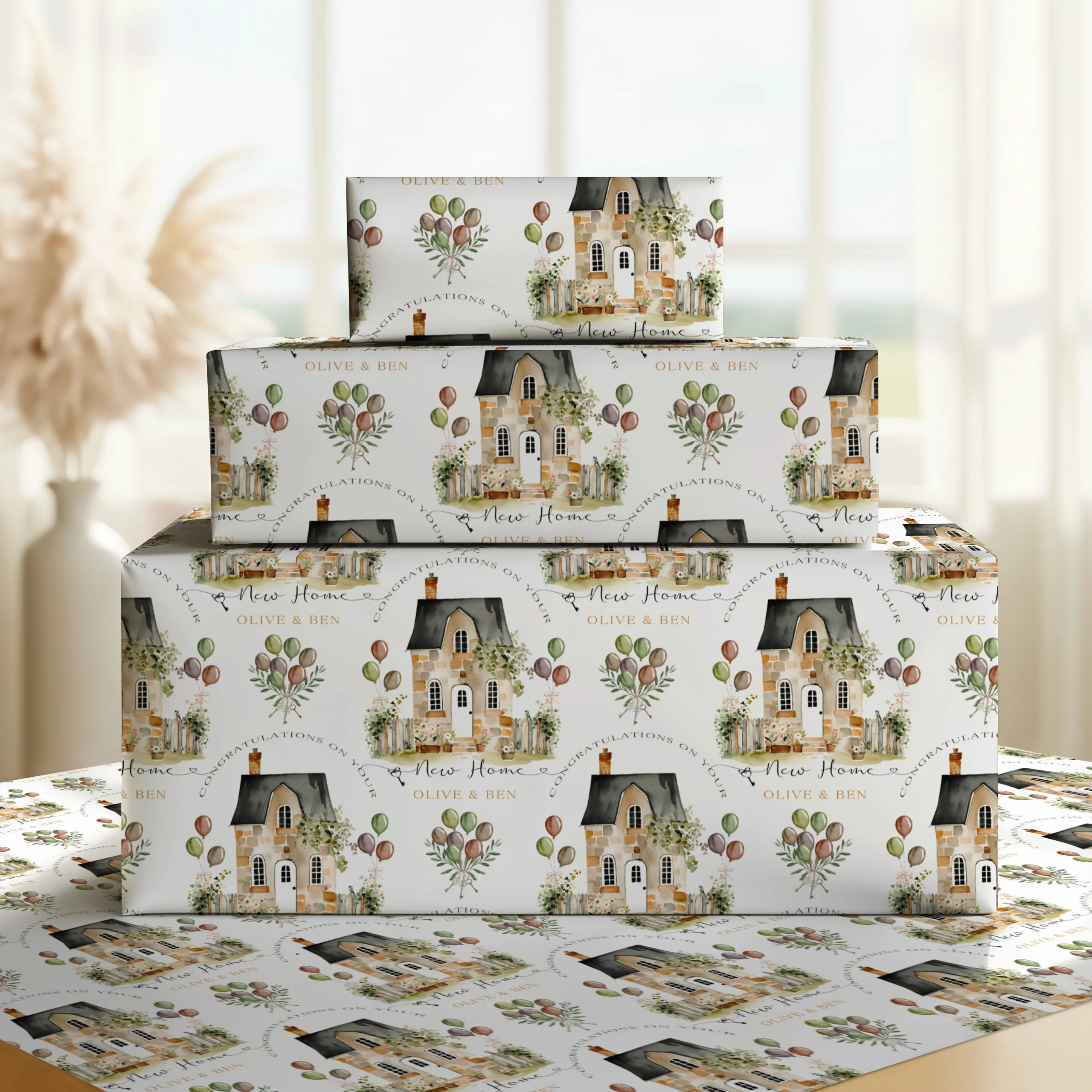 Personalised New Home Gift Wrapping Paper