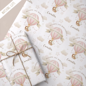 Birthday Hot Air Balloon Gift Wrapping Paper