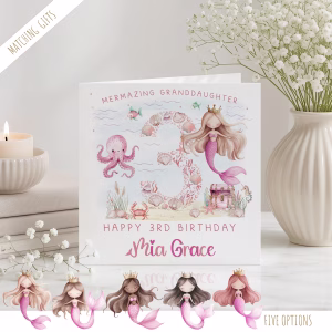 Girls Mermaid Birthday Card