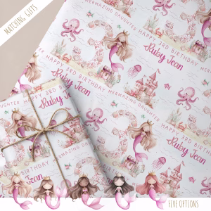 Mermaid Birthday Gift Wrapping Paper