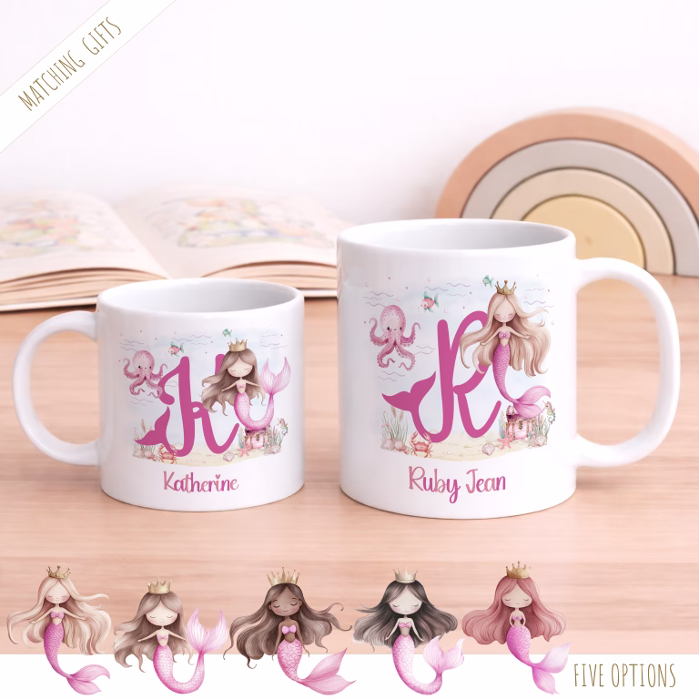 Kids Personalised Unbreakable Mugs – Mermaid Cup