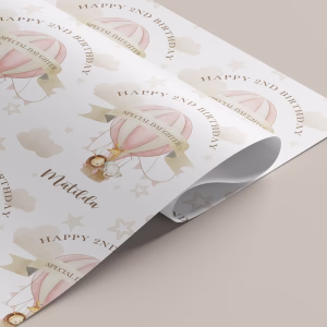 Birthday Hot Air Balloon Gift Wrapping Paper