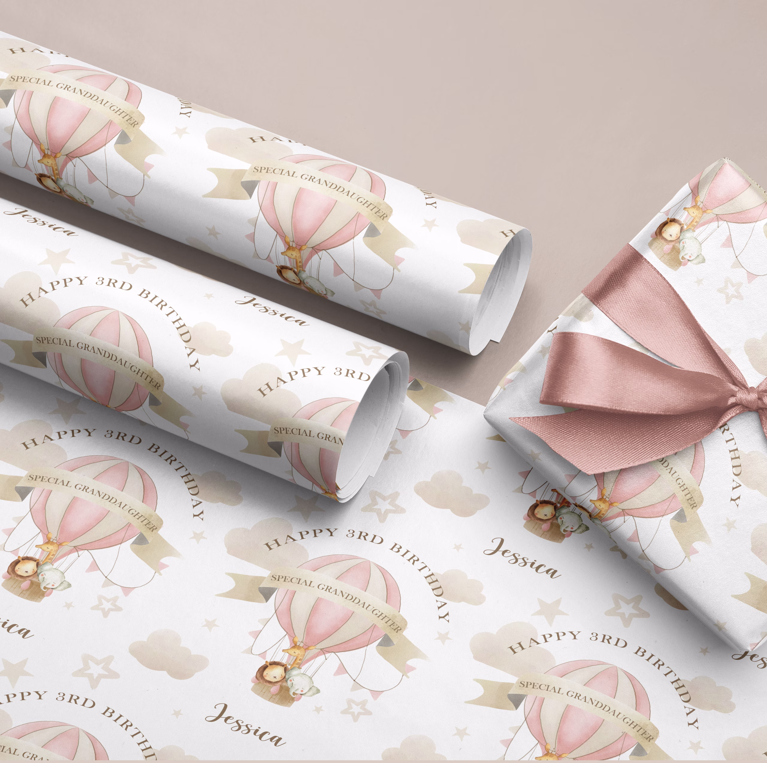 Birthday Hot Air Balloon Gift Wrapping Paper