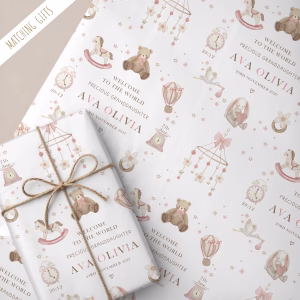 New Baby Girl Gift Wrapping Paper
