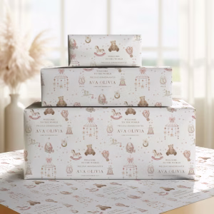 New Baby Girl Gift Wrapping Paper