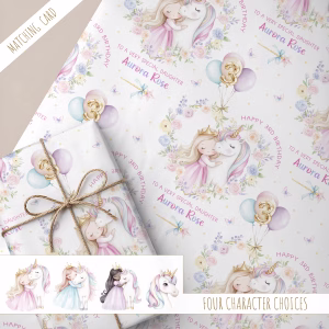 Princess Unicorn Gift Wrapping Paper