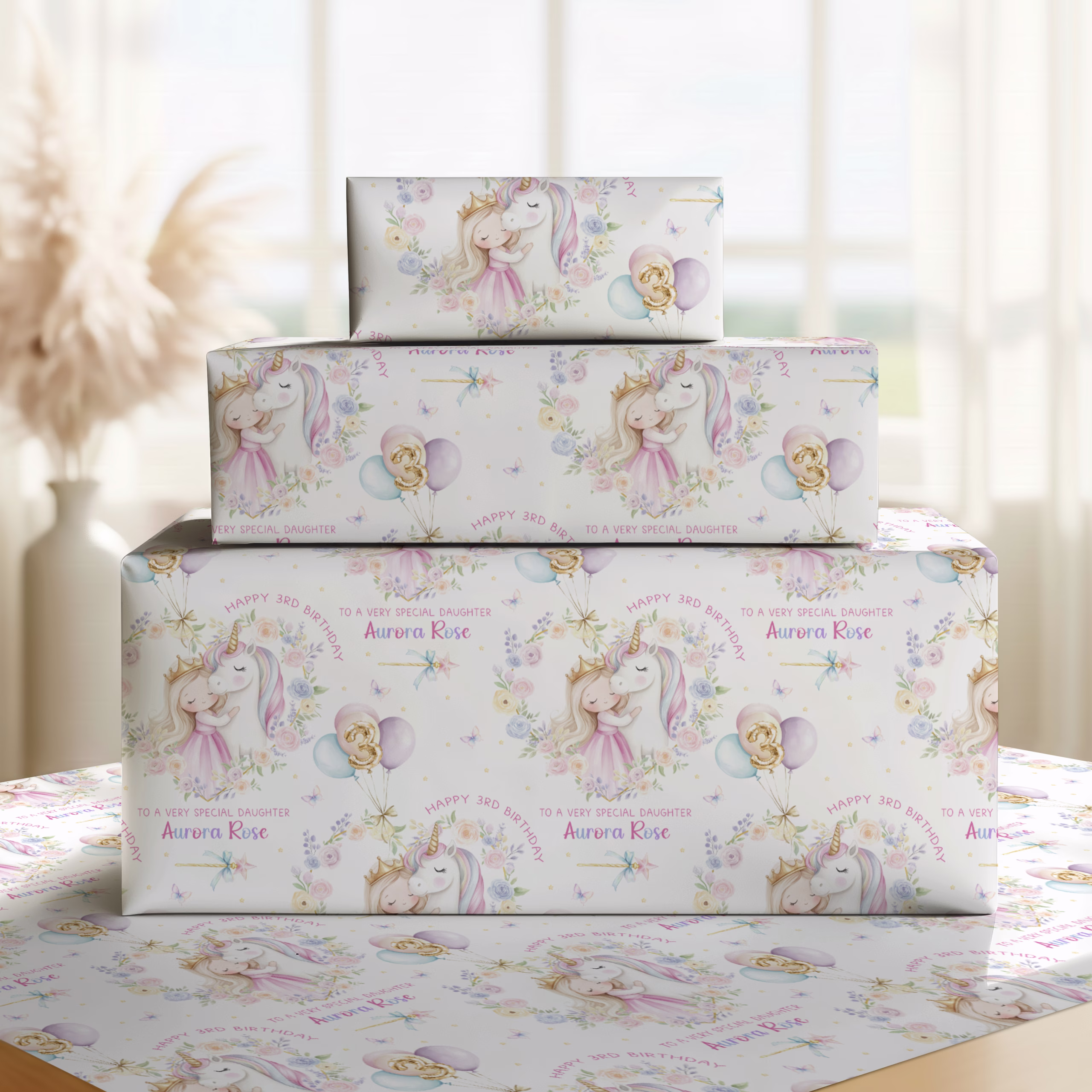 Princess Unicorn Gift Wrapping Paper