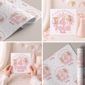 Girls 4th Birthday Card