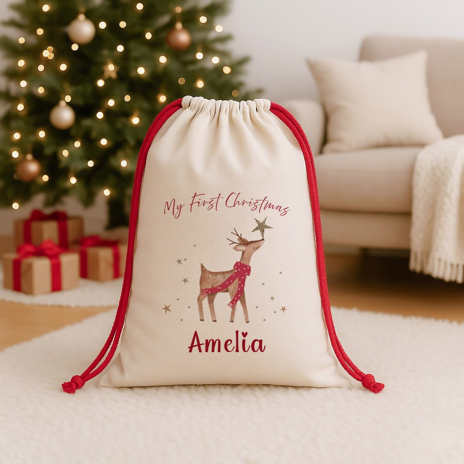 Christmas Reindeer Sack