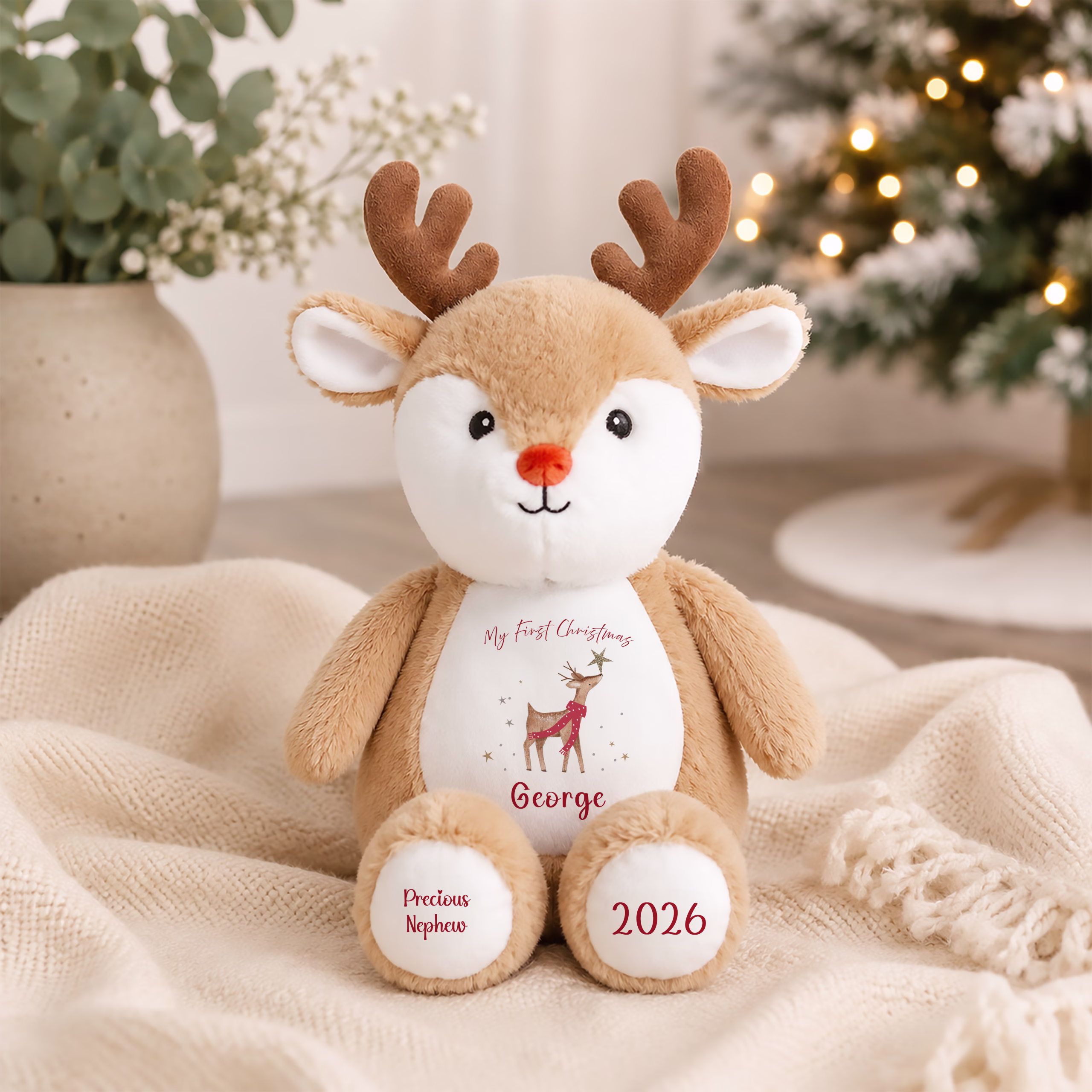 Personalised Baby's Reindeer Toy