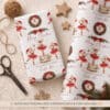 Personalised Christmas ballerina mouse wrapping paper with name and relationship