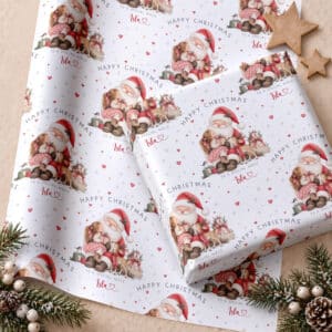 Personalised Christmas Gift Wrap with Santa Design